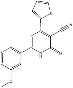 6-(3-methoxyphenyl)-2-oxo-4-(2-thienyl)-1,2-dihydro-3-pyridinecarbonitrile 结构式