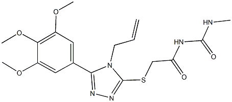 N-({[4-allyl-5-(3,4,5-trimethoxyphenyl)-4H-1,2,4-triazol-3-yl]sulfanyl}acetyl)-N'-methylurea 结构式