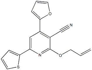 2-(allyloxy)-4-(2-furyl)-6-(2-thienyl)nicotinonitrile 结构式