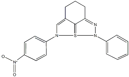 4-(4-nitrophenyl)-2-phenyl-4,6,7,8-tetrahydro-2H-3lambda~4~-isothiazolo[4,5,1-hi][1,2,3]benzothiadiazole 结构式