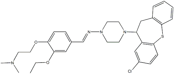 N-[4-(8-chloro-10,11-dihydrodibenzo[b,f]thiepin-10-yl)-1-piperazinyl]-N-{4-[2-(dimethylamino)ethoxy]-3-ethoxybenzylidene}amine 结构式