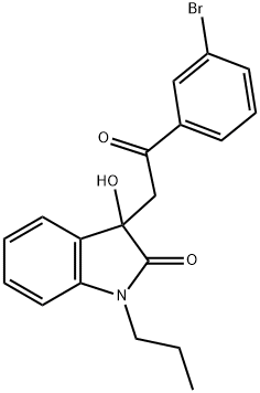 3-[2-(3-bromophenyl)-2-oxoethyl]-3-hydroxy-1-propyl-1,3-dihydro-2H-indol-2-one 结构式