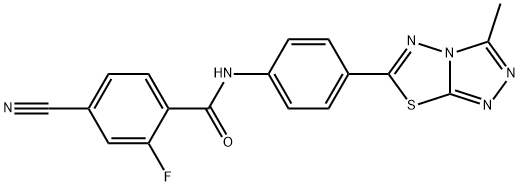 4-cyano-2-fluoro-N-[4-(3-methyl[1,2,4]triazolo[3,4-b][1,3,4]thiadiazol-6-yl)phenyl]benzamide 结构式