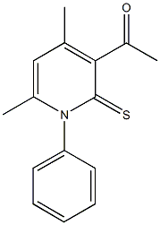 1-(4,6-dimethyl-1-phenyl-2-thioxo-1,2-dihydro-3-pyridinyl)ethanone 结构式