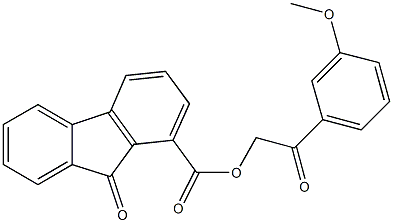 2-(3-methoxyphenyl)-2-oxoethyl 9-oxo-9H-fluorene-1-carboxylate 结构式