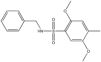 N-benzyl-2,5-dimethoxy-4-methylbenzenesulfonamide 结构式