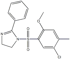 4-chloro-5-methyl-2-[(2-phenyl-4,5-dihydro-1H-imidazol-1-yl)sulfonyl]phenyl methyl ether 结构式