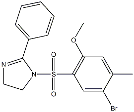4-bromo-5-methyl-2-[(2-phenyl-4,5-dihydro-1H-imidazol-1-yl)sulfonyl]phenyl methyl ether 结构式