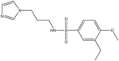 3-ethyl-N-[3-(1H-imidazol-1-yl)propyl]-4-methoxybenzenesulfonamide 结构式