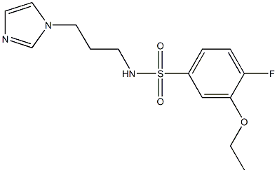 3-ethoxy-4-fluoro-N-[3-(1H-imidazol-1-yl)propyl]benzenesulfonamide 结构式