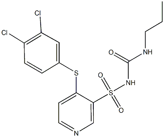 4-[(3,4-dichlorophenyl)sulfanyl]-3-({[(propylamino)carbonyl]amino}sulfonyl)pyridine 结构式