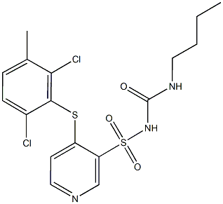 3-({[(butylamino)carbonyl]amino}sulfonyl)-4-[(2,6-dichloro-3-methylphenyl)sulfanyl]pyridine 结构式