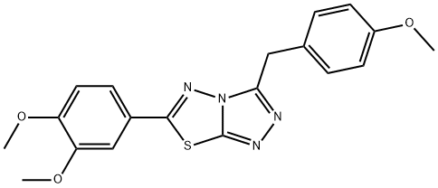 6-(3,4-dimethoxyphenyl)-3-(4-methoxybenzyl)[1,2,4]triazolo[3,4-b][1,3,4]thiadiazole 结构式