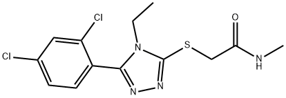 2-{[5-(2,4-dichlorophenyl)-4-ethyl-4H-1,2,4-triazol-3-yl]sulfanyl}-N-methylacetamide 结构式