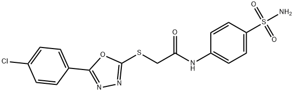 N-[4-(aminosulfonyl)phenyl]-2-{[5-(4-chlorophenyl)-1,3,4-oxadiazol-2-yl]sulfanyl}acetamide 结构式