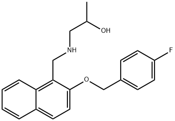 1-[({2-[(4-fluorobenzyl)oxy]-1-naphthyl}methyl)amino]-2-propanol 结构式
