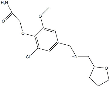 2-(2-chloro-6-methoxy-4-{[(tetrahydro-2-furanylmethyl)amino]methyl}phenoxy)acetamide 结构式