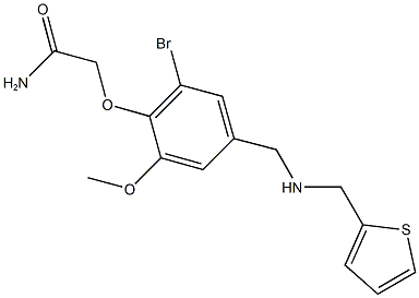 2-(2-bromo-6-methoxy-4-{[(2-thienylmethyl)amino]methyl}phenoxy)acetamide 结构式