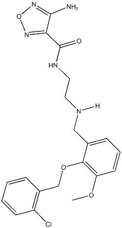 4-amino-N-[2-({2-[(2-chlorobenzyl)oxy]-3-methoxybenzyl}amino)ethyl]-1,2,5-oxadiazole-3-carboxamide 结构式
