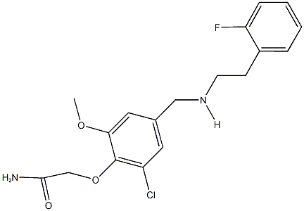 2-[2-chloro-4-({[2-(2-fluorophenyl)ethyl]amino}methyl)-6-methoxyphenoxy]acetamide 结构式