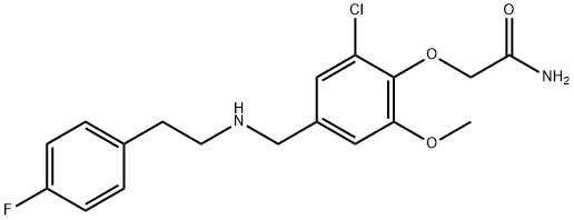 2-[2-chloro-4-({[2-(4-fluorophenyl)ethyl]amino}methyl)-6-methoxyphenoxy]acetamide 结构式