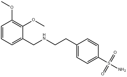 4-{2-[(2,3-dimethoxybenzyl)amino]ethyl}benzenesulfonamide 结构式