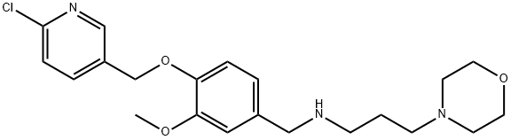 N-{4-[(6-chloro-3-pyridinyl)methoxy]-3-methoxybenzyl}-N-[3-(4-morpholinyl)propyl]amine 结构式