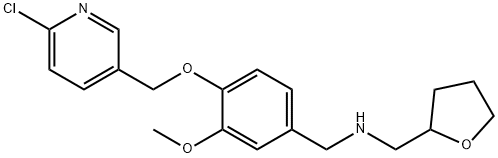 N-{4-[(6-chloro-3-pyridinyl)methoxy]-3-methoxybenzyl}-N-(tetrahydro-2-furanylmethyl)amine 结构式