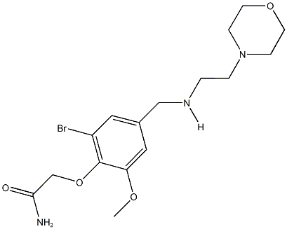 2-[2-bromo-6-methoxy-4-({[2-(4-morpholinyl)ethyl]amino}methyl)phenoxy]acetamide 结构式