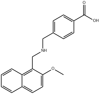 4-({[(2-methoxy-1-naphthyl)methyl]amino}methyl)benzoic acid 结构式