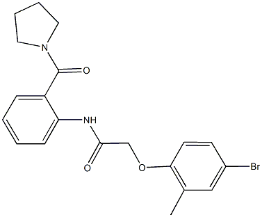 2-(4-bromo-2-methylphenoxy)-N-[2-(1-pyrrolidinylcarbonyl)phenyl]acetamide 结构式