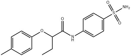 N-[4-(aminosulfonyl)phenyl]-2-(4-methylphenoxy)butanamide 结构式