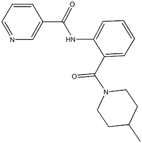 N-{2-[(4-methyl-1-piperidinyl)carbonyl]phenyl}nicotinamide 结构式