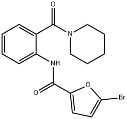 5-bromo-N-[2-(1-piperidinylcarbonyl)phenyl]-2-furamide 结构式