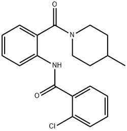 2-chloro-N-{2-[(4-methyl-1-piperidinyl)carbonyl]phenyl}benzamide 结构式