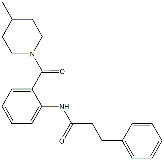 N-{2-[(4-methyl-1-piperidinyl)carbonyl]phenyl}-3-phenylpropanamide 结构式