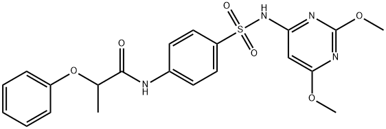 N-(4-{[(2,6-dimethoxy-4-pyrimidinyl)amino]sulfonyl}phenyl)-2-phenoxypropanamide 结构式