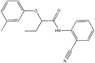 N-(2-cyanophenyl)-2-(3-methylphenoxy)butanamide 结构式
