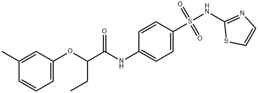 2-(3-methylphenoxy)-N-{4-[(1,3-thiazol-2-ylamino)sulfonyl]phenyl}butanamide 结构式