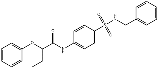 N-{4-[(benzylamino)sulfonyl]phenyl}-2-phenoxybutanamide 结构式