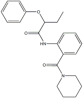 2-phenoxy-N-[2-(1-piperidinylcarbonyl)phenyl]butanamide 结构式