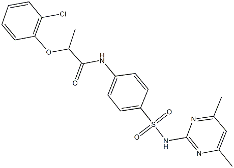 2-(2-chlorophenoxy)-N-(4-{[(4,6-dimethyl-2-pyrimidinyl)amino]sulfonyl}phenyl)propanamide 结构式