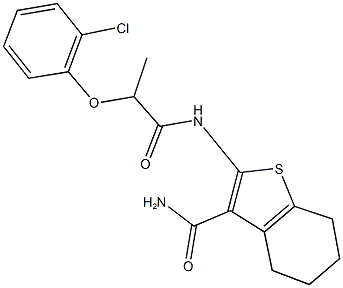 2-{[2-(2-chlorophenoxy)propanoyl]amino}-4,5,6,7-tetrahydro-1-benzothiophene-3-carboxamide 结构式