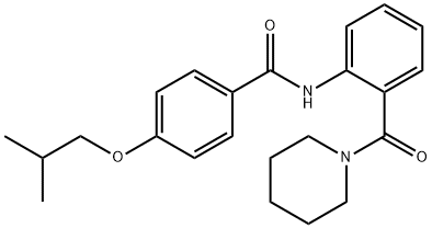 4-isobutoxy-N-[2-(1-piperidinylcarbonyl)phenyl]benzamide 结构式