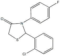 2-(2-chlorophenyl)-3-(4-fluorophenyl)-1,3-thiazolidin-4-one 结构式