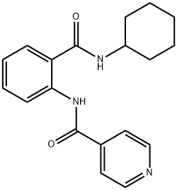 N-{2-[(cyclohexylamino)carbonyl]phenyl}isonicotinamide 结构式