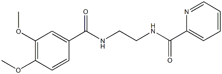 N-{2-[(3,4-dimethoxybenzoyl)amino]ethyl}-2-pyridinecarboxamide 结构式