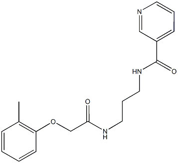 N-(3-{[2-(2-methylphenoxy)acetyl]amino}propyl)nicotinamide 结构式