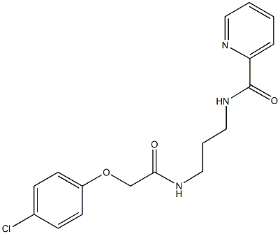 N-(3-{[2-(4-chlorophenoxy)acetyl]amino}propyl)-2-pyridinecarboxamide 结构式