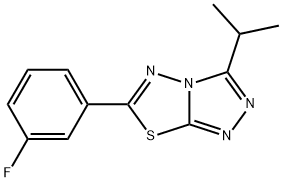 6-(3-fluorophenyl)-3-isopropyl[1,2,4]triazolo[3,4-b][1,3,4]thiadiazole 结构式